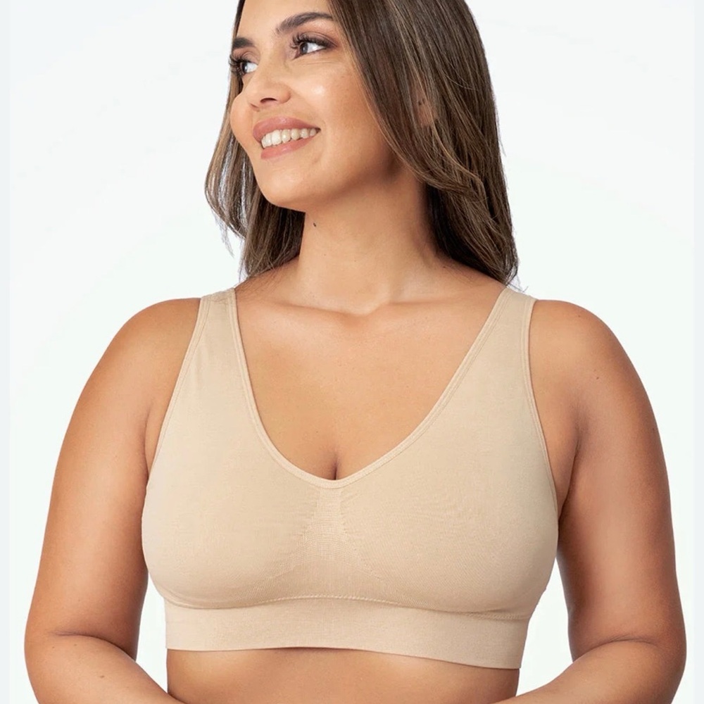 Truekind women’s everyday throw on wireless bralette size large NWT